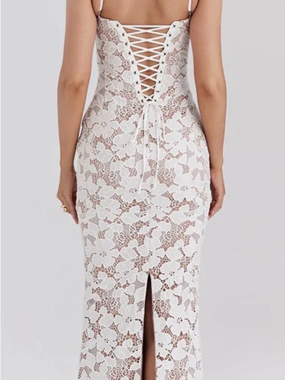 NWT Lace Maxi Dress with Intricate Detailing - Picture 2 of 12